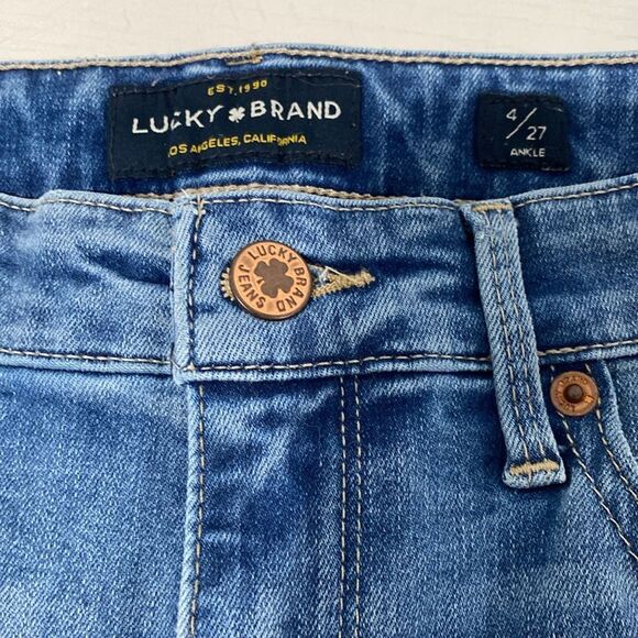 Lucky Brand Ava Skinny Strait Leg Medium Wash Size 4/27 5 Pocket Stretch - Picture 2 of 14